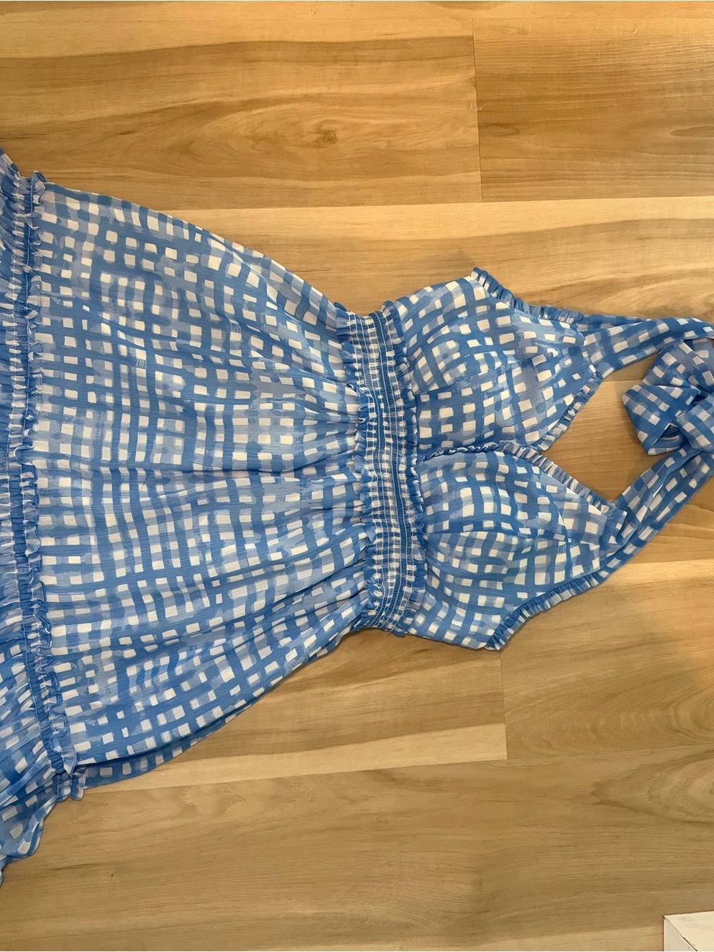 Lilly Pulitzer Blue and White Gingham Halter Dress